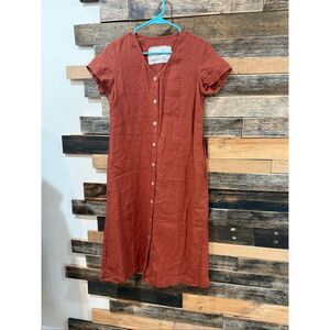 NotPerfectLinen boho lagenlook midi dress size Small
